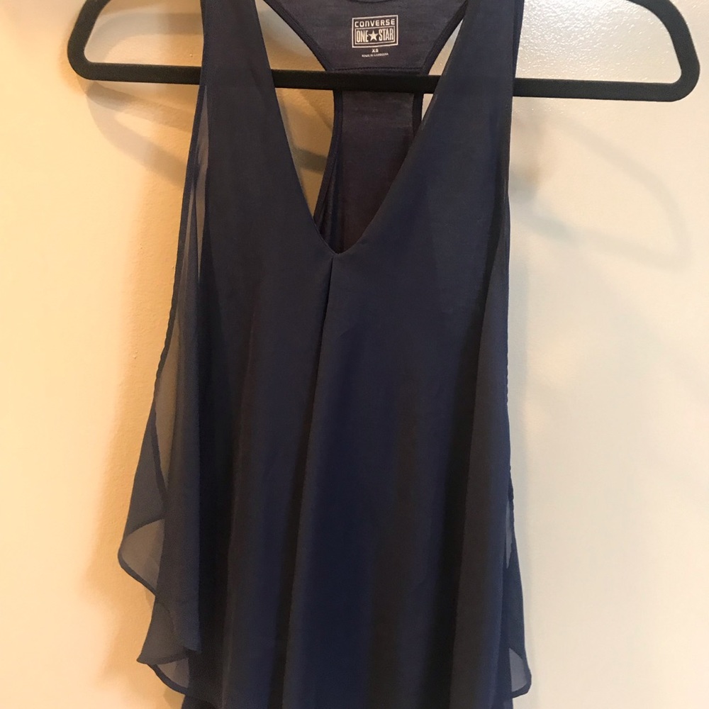 Navy blue tank blouse